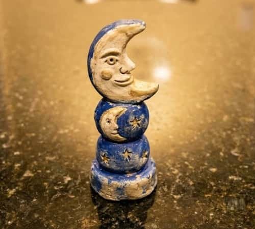1. Moon Face Totem With Tiny Stars