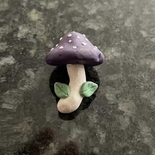 1. Purple Clay Mushroom Craft