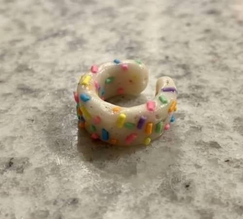 1. Rainbow Sprinkle Clay Ear Cuff