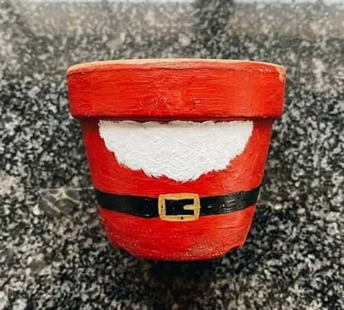 1. Santa Belly Christmas Clay Pot