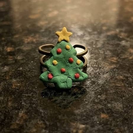 1. Tiny Christmas Tree Ear Cuff