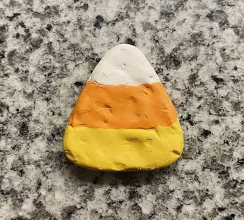 10. Candy Corn Clay Magnet