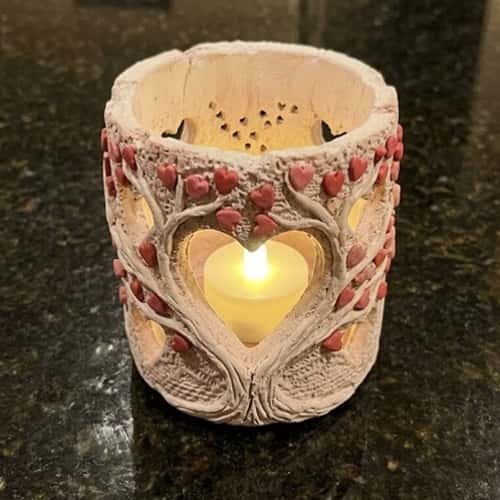 10. Love Tree Clay Lantern