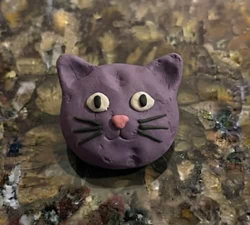 10. Purple Clay Cat Face