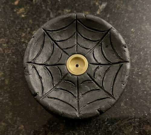 10. Spiderweb Clay Incense Dish