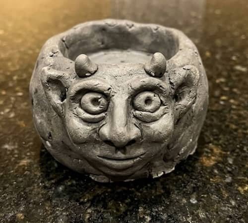 11. Gargoyle Face Clay Holder