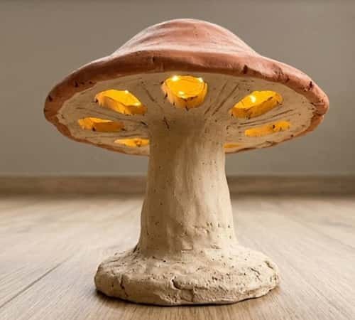 11. Patio Mushroom Lantern-Lamp Hybrid