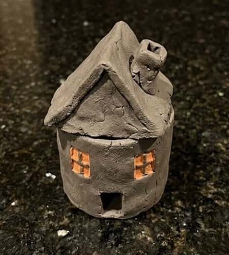 12. Haunted House Mini Clay Pot