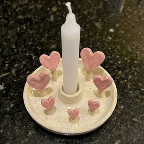 12. Heart Garden Taper Candle Holder