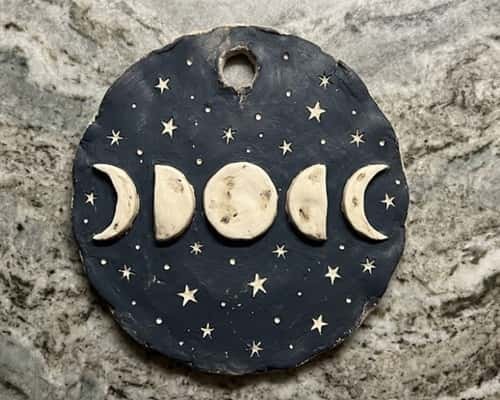 12. January Moon Phase Clay Wall Decor