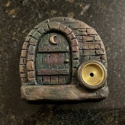 12. Witchy Cottage Door Clay Burner