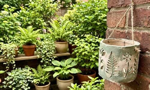 2. Botanical Cutout Clay Luminary