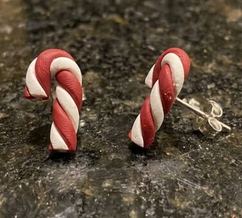 2. Candy Cane Twist Earrings