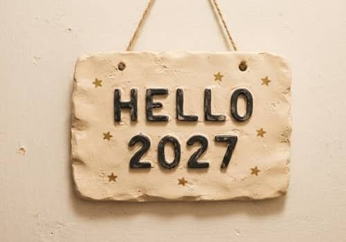 2. Hello 2027 Layered Clay Number Plaque