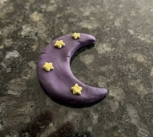 2. Purple Clay Moon With Tiny Stars