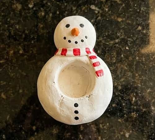 2. Snowman Clay Votive Holder