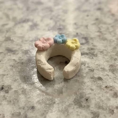 2. Tiny Flower Clay Cuff