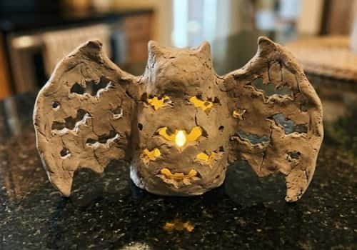 3. Bat Window Clay Lantern
