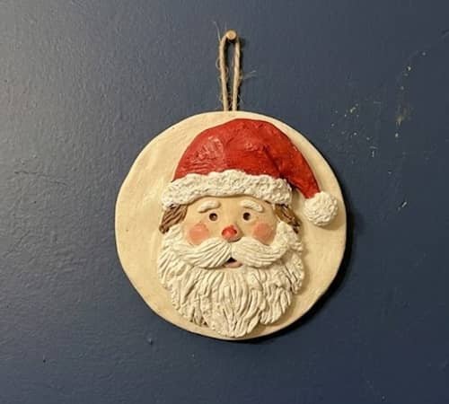 3. Clay Santa Face Wall Medallion
