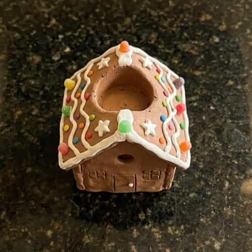 3. Gingerbread House Clay Candle Holder