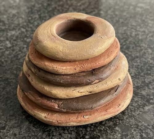 3. Stacked Pebble Boho Candle Holder