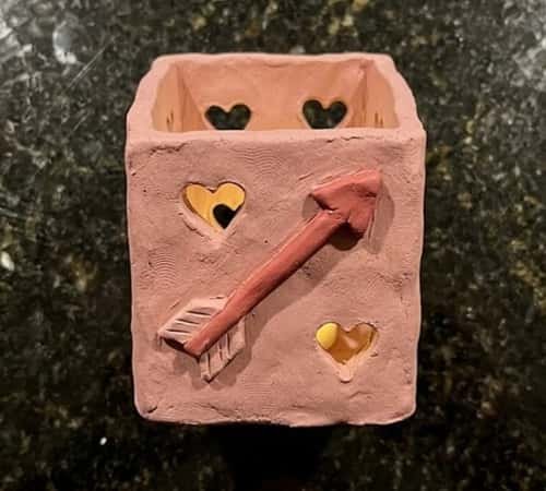 4. Cupid Arrow Clay Lantern