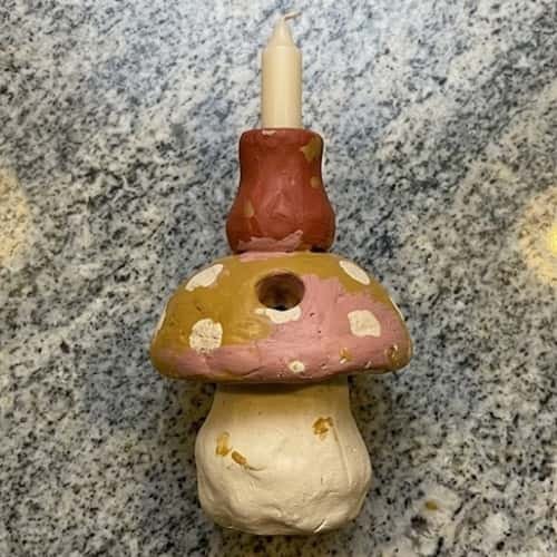 4. Mushroom Totem Taper Holder