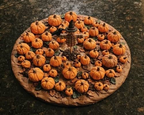 4. Pumpkin Patch With a Tiny Scarecrow
