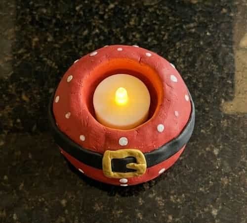 4. Santa Belly Clay Candle Holder