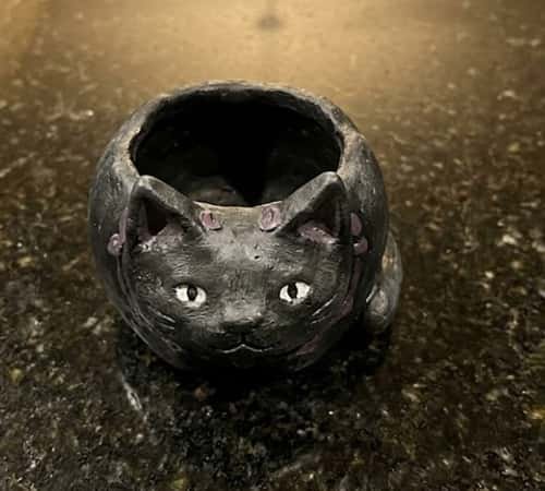 5. Black Cat Gothic Planter