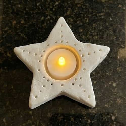 5. Christmas Star Clay Light Holder