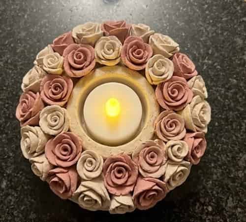 5. Clay Rose Ring Candle Holder