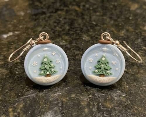 5. Snow Globe Polymer Clay Dangles