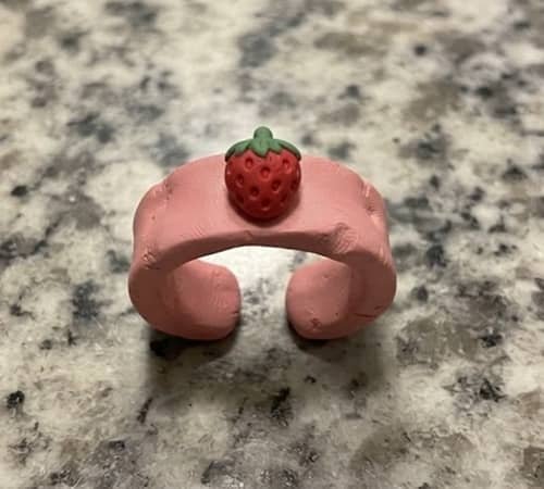 5. Strawberry Clay Ear Cuff