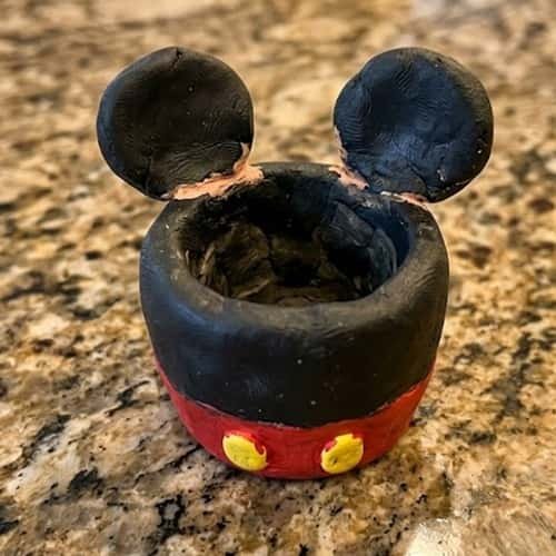 6. Mickeys Little Clay Flower Pot