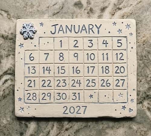 6. Mini Clay January Calendar Tile