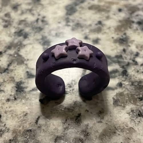 6. Starry Night Clay Cuff