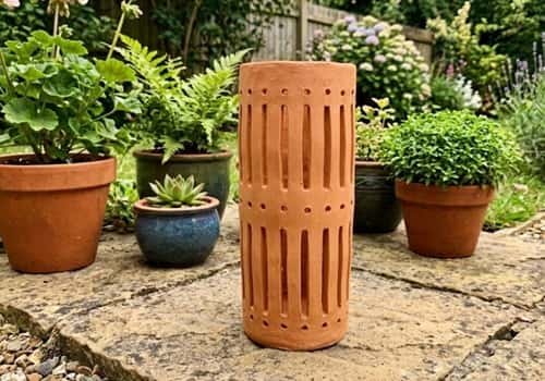 6. Vertical Slit Clay Lantern