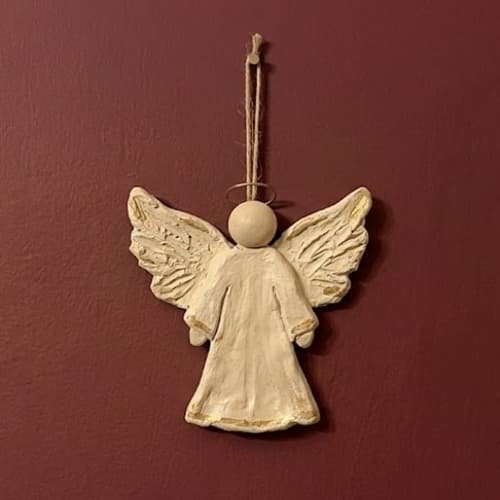 8. Clay Christmas Angel Wall Plaque