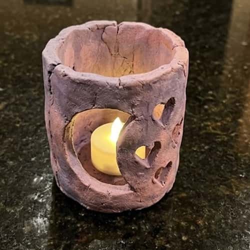 8. Moon and Heart Clay Lantern