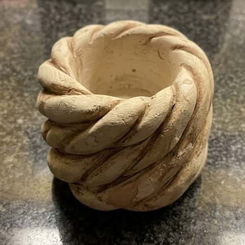8. Rope-Twist Clay Candle Holder