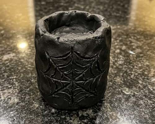 8. Spiderweb Clay Candle Holder