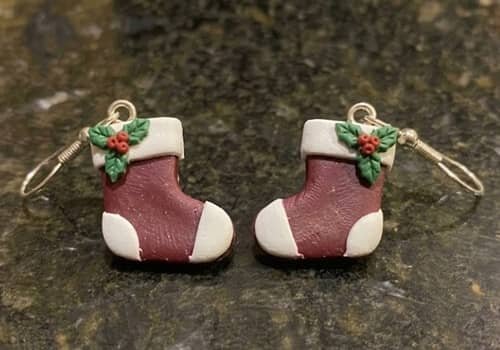 8. Tiny Christmas Stocking Earrings
