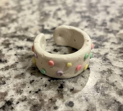 9. Candy Dot Clay Cuff