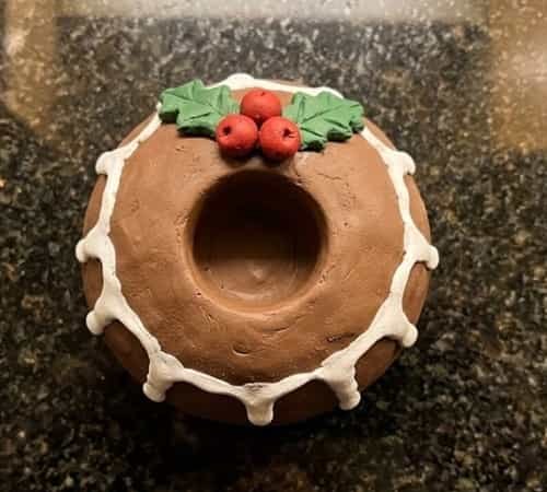 9. Christmas Pudding Clay Candle Holder