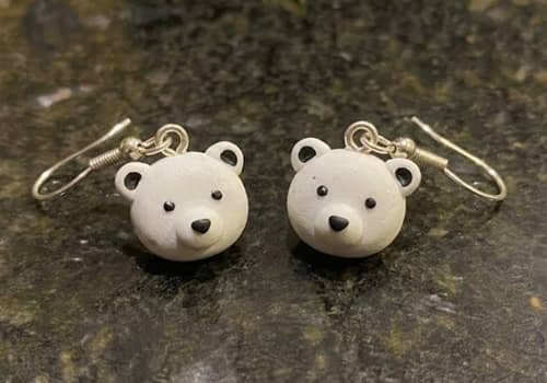 9. Polar Bear Face Earrings