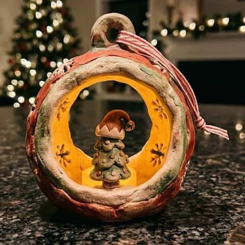 9. Snow Globe Style Elf Lantern