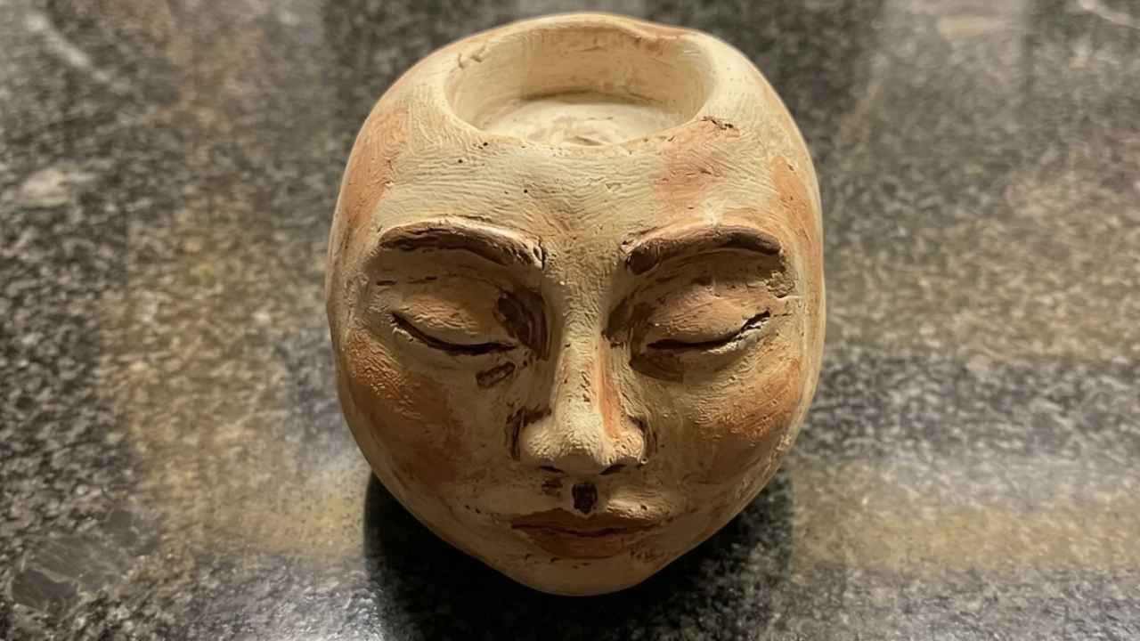 Boho Clay Candle Holder - featured