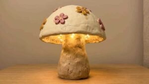 Clay Mushroom Lamp Craft - featured