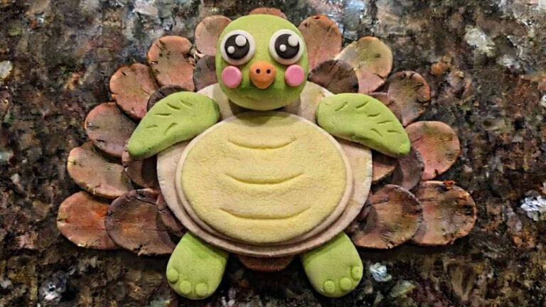 Clay turkey disguised as turtle - featured